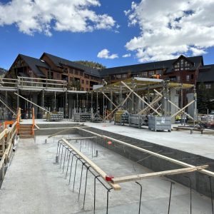 Deck work looking back at The Springs. April 12. 2023