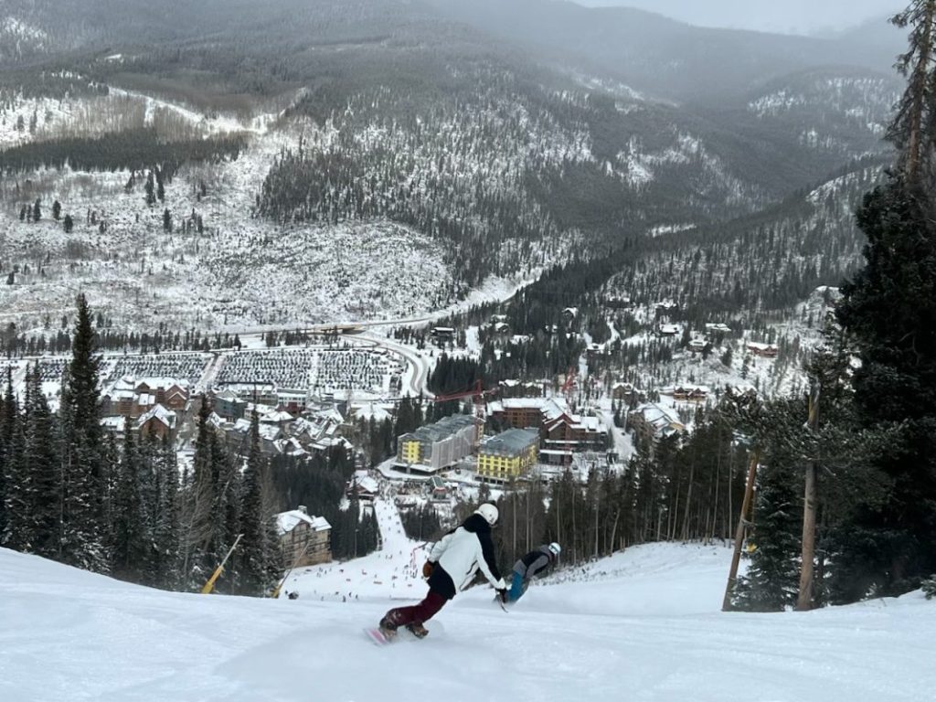River Run snowboarding photo with Kindred construction