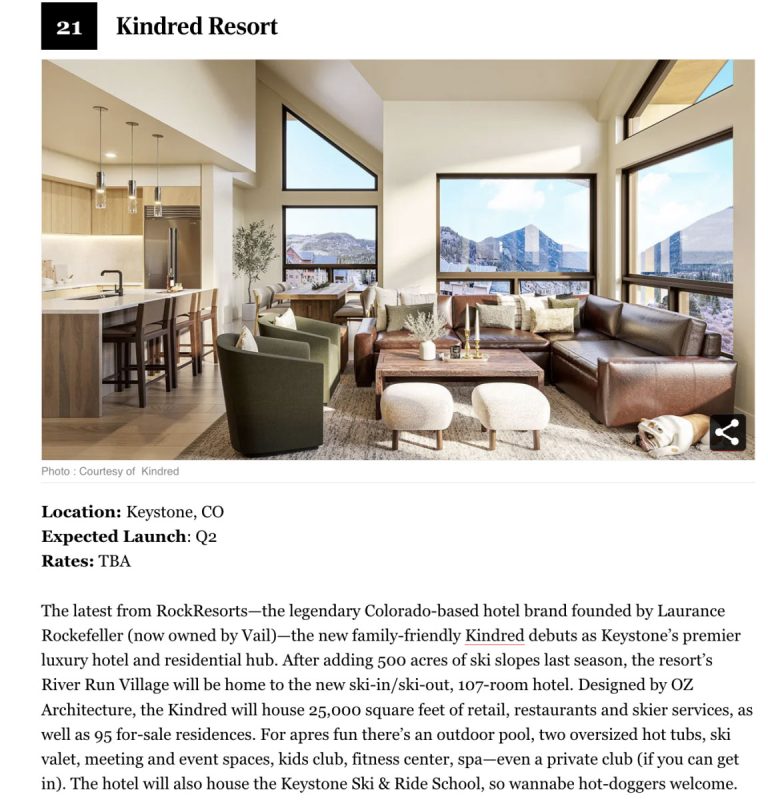 robb report kindred resort