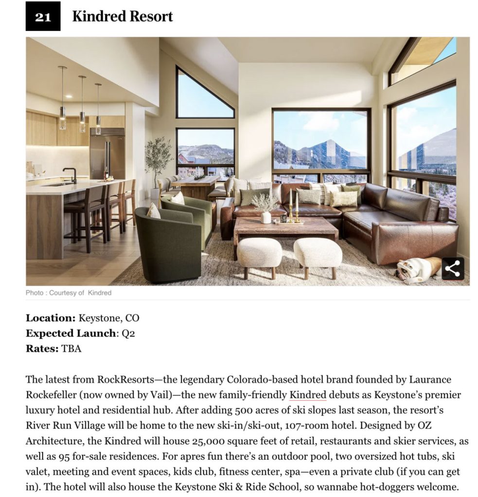 robb report kindred resort