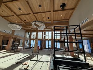 Lobby fireplace construction. 11.11.2025 Lobby fireplace construction. 11.11.2025